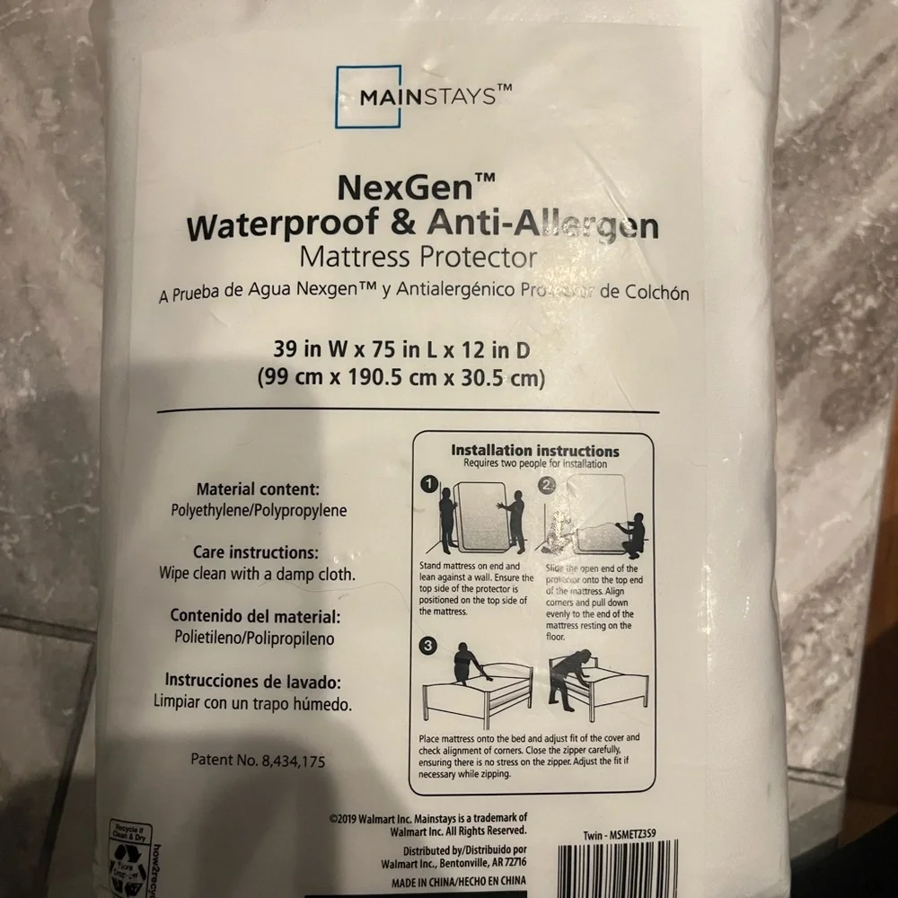 NexGen Waterproof & Anti-Allergen Mattress Protector - White